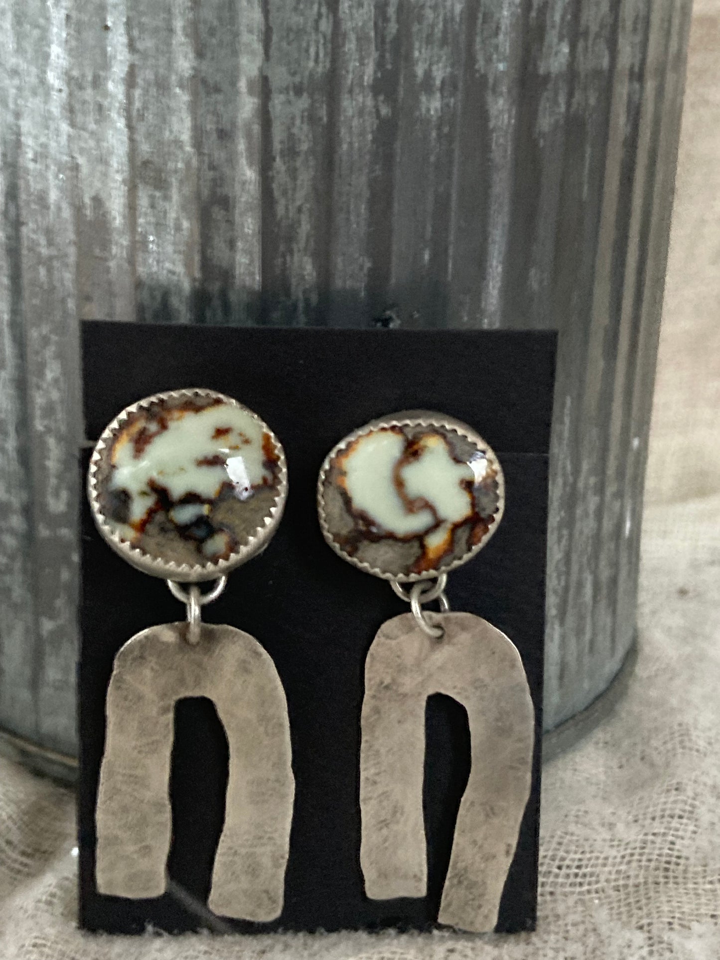 Aloe Cloud and Sterling Rainbow Stud Earrings