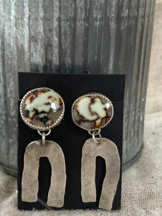 Aloe Cloud and Sterling Rainbow Stud Earrings