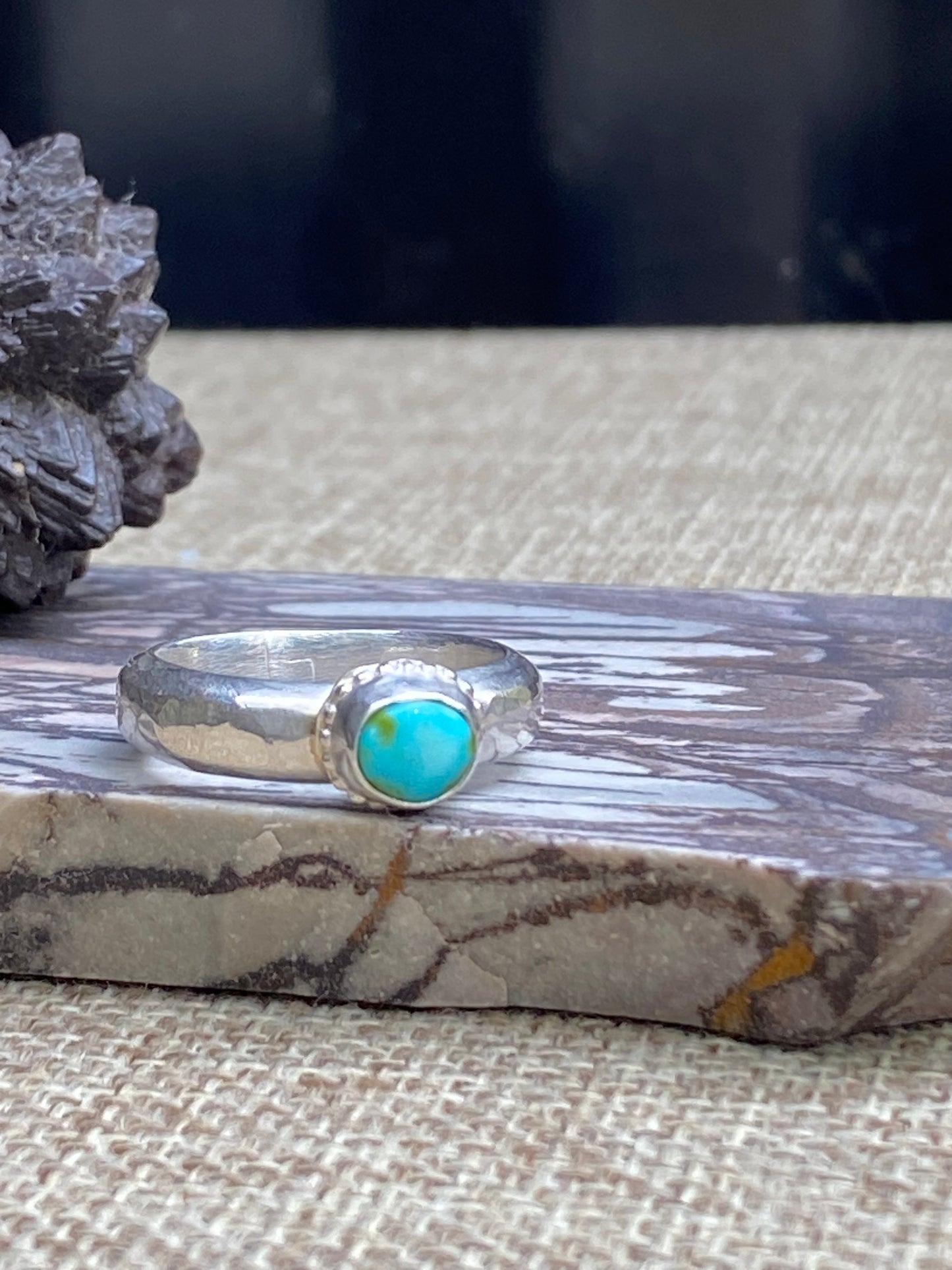 Delicate Sonoran Gold Turquoise on a chunky band